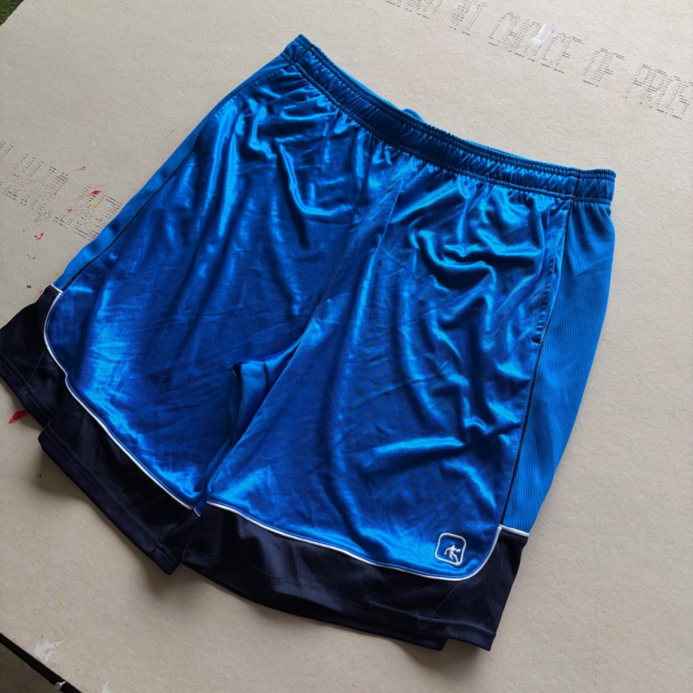Y2K AND1 Basketball Shorts Blue Black Baggy